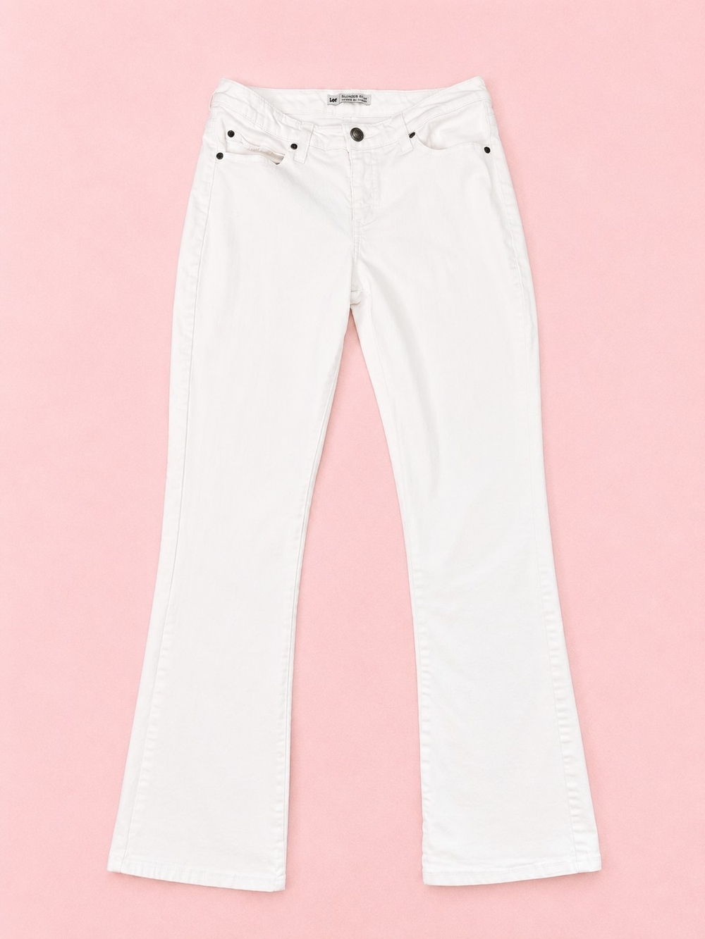 Lee Low Rise White Women's Jeans - Classic Flare Y2K